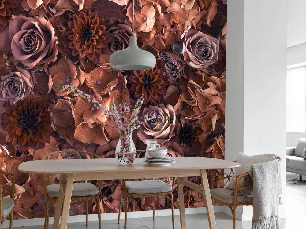 Hortensje, róże i dalie