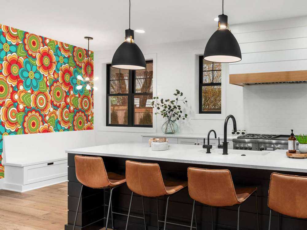 Kolorowe kwiaty w stylu retro