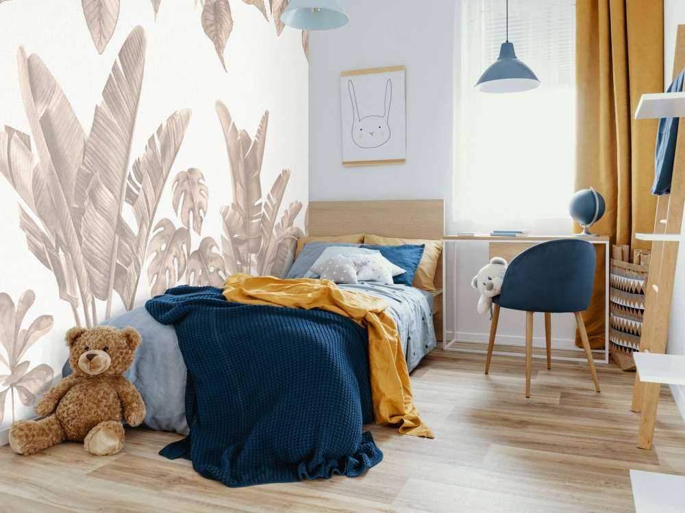 Liście dżungli w kolorze taupe