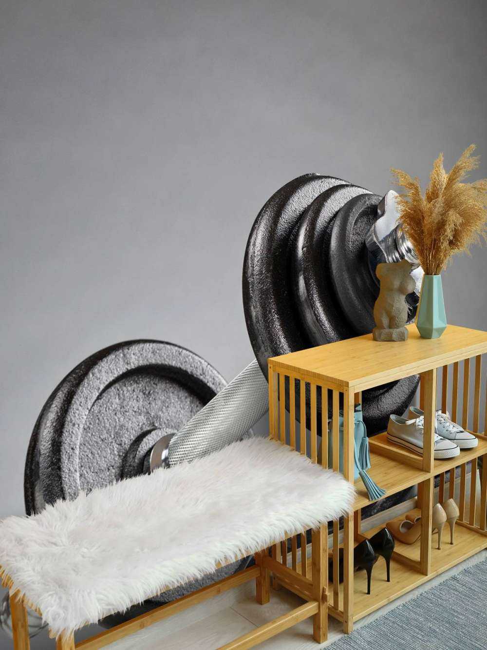 Dumbell z czarnymi tarczami