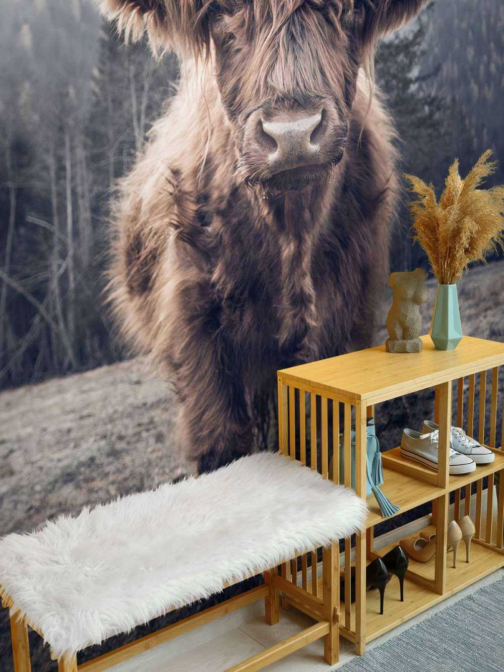 Szkocka rasa wyżynna przy lesie