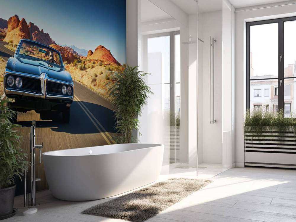 Samochód mięśniowy w amerykańskim krajobrazie