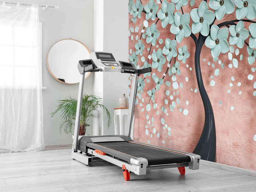 Czarne drzewo fantasy z kwiatami mięty