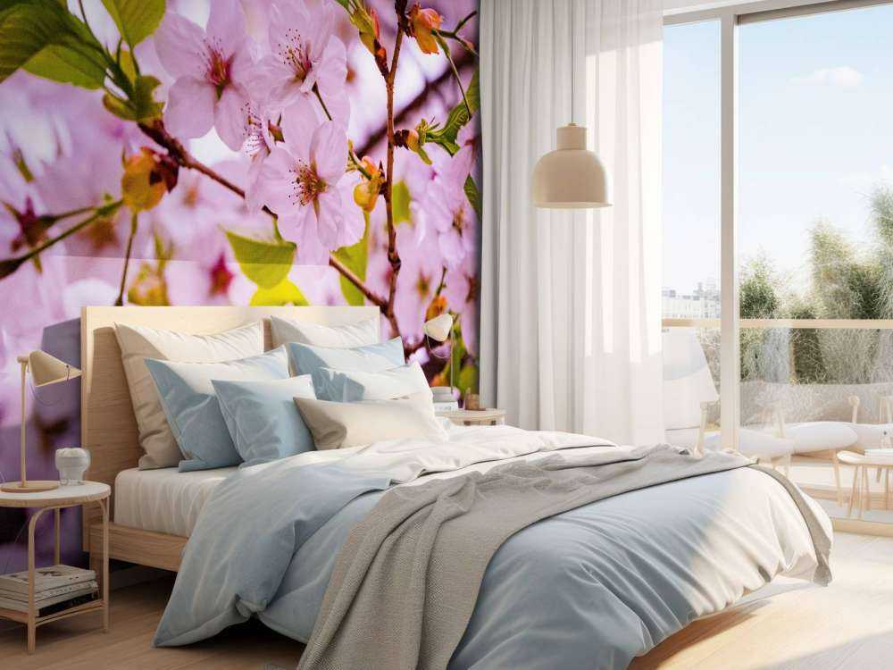 Różowe kwiaty z płatkami