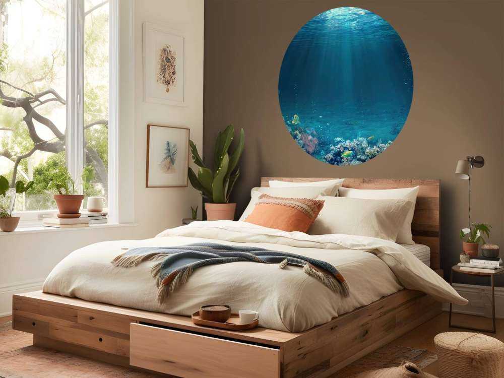 Promienie słońca przez wodę