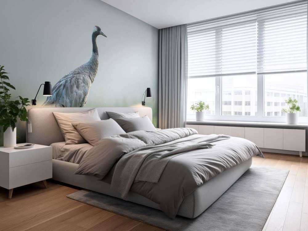 Żuraw w porannej mgle