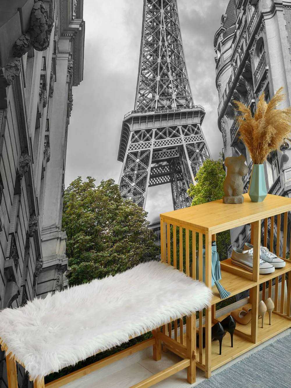 Wieża Eiffla czarny i biały