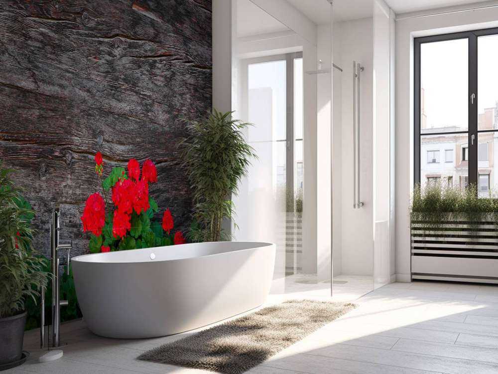 Drewno zwietrzałe z kwiatami