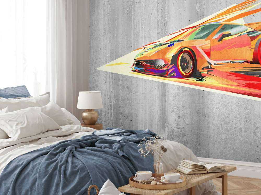 Samochód wyścigowy z graffiti