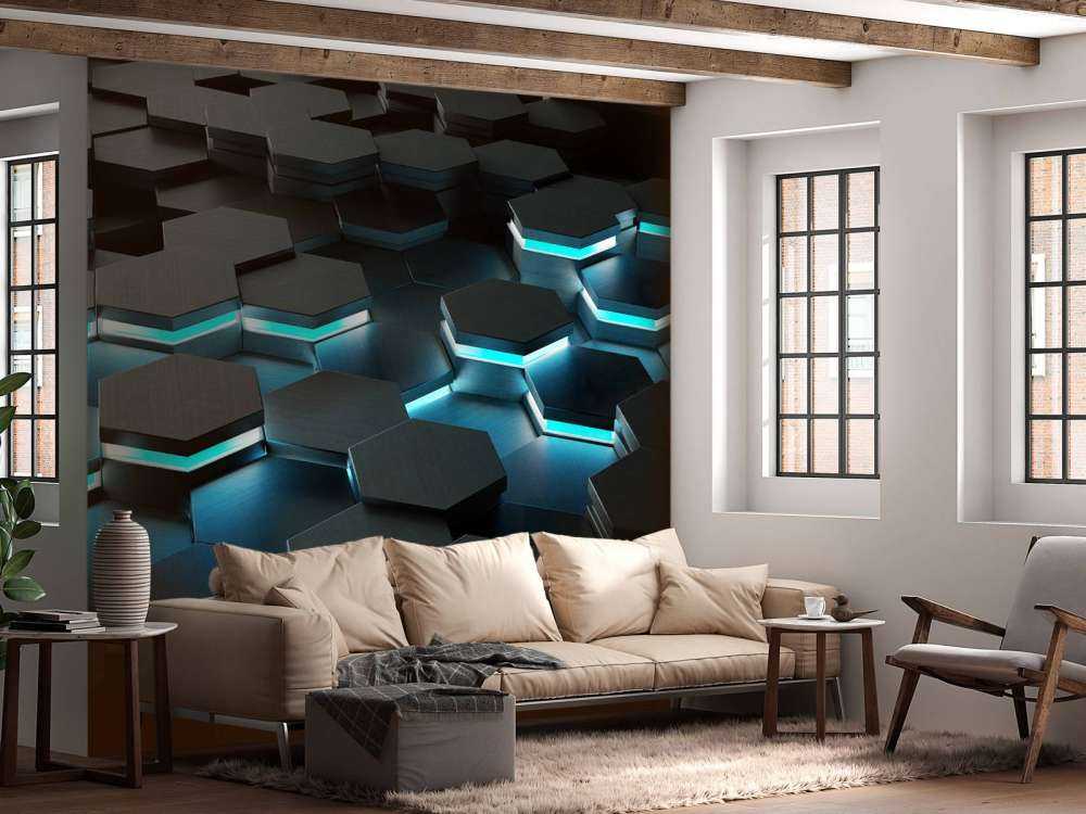 Podświetlane sześciokąty 3D