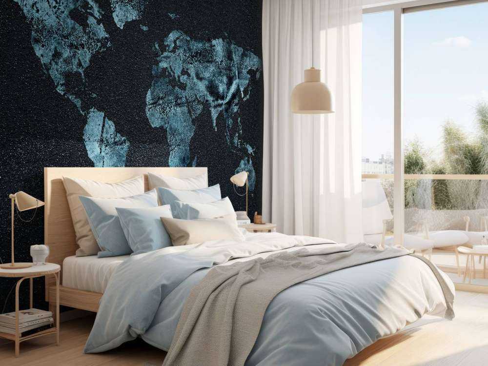 Niebieska mapa świata