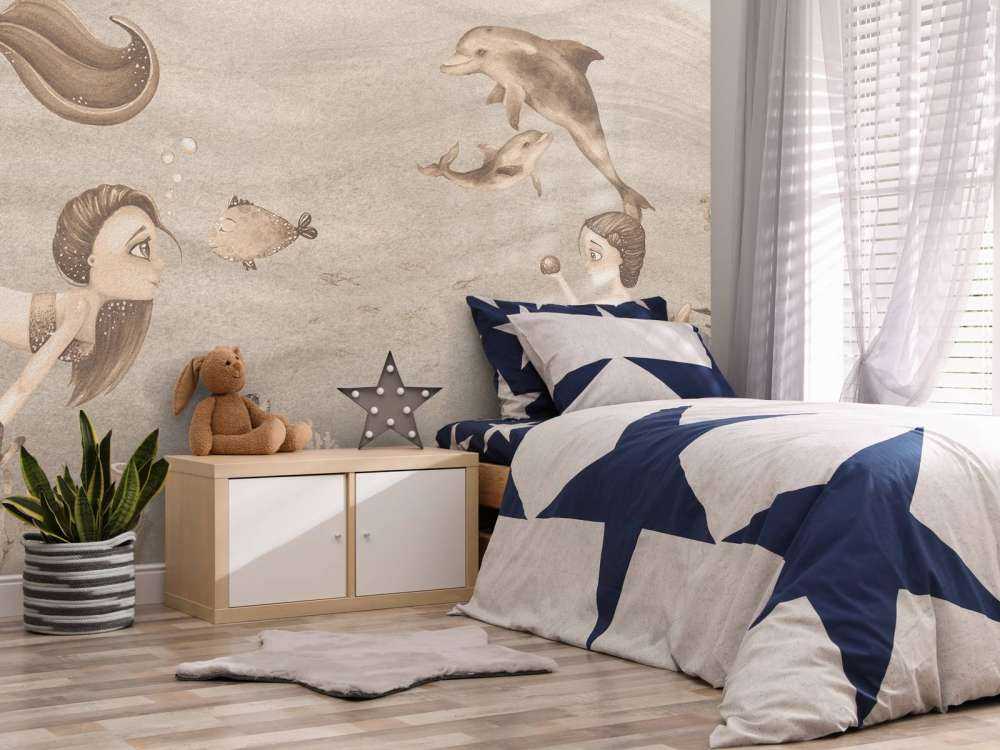 Świat syren w kolorze taupe