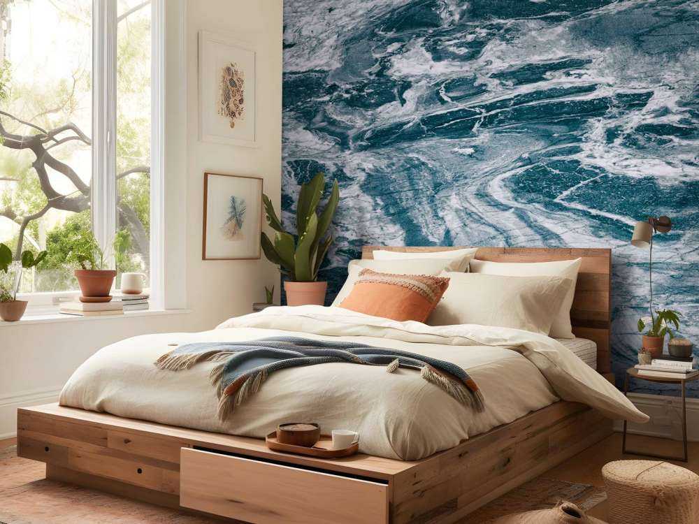 Niebieski abstrakcyjny marmur