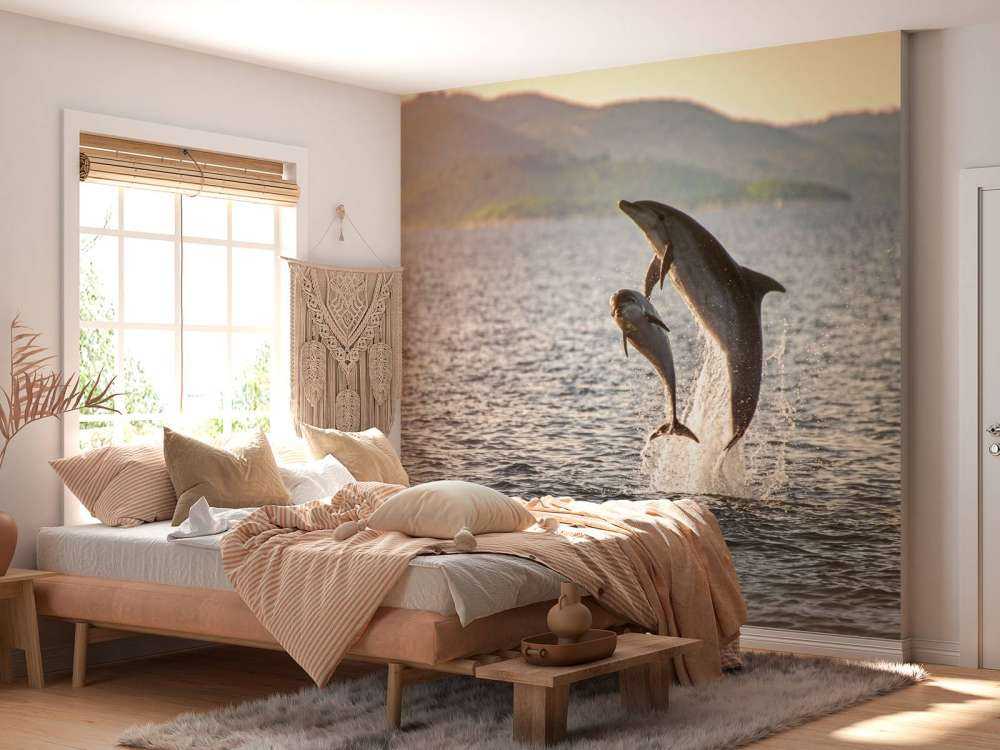 Dwa skaczące delfiny
