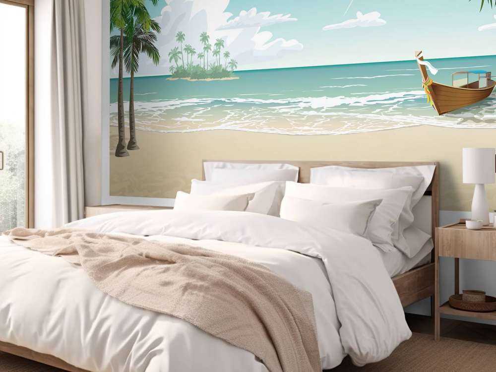 Błękitna, słoneczna plaża