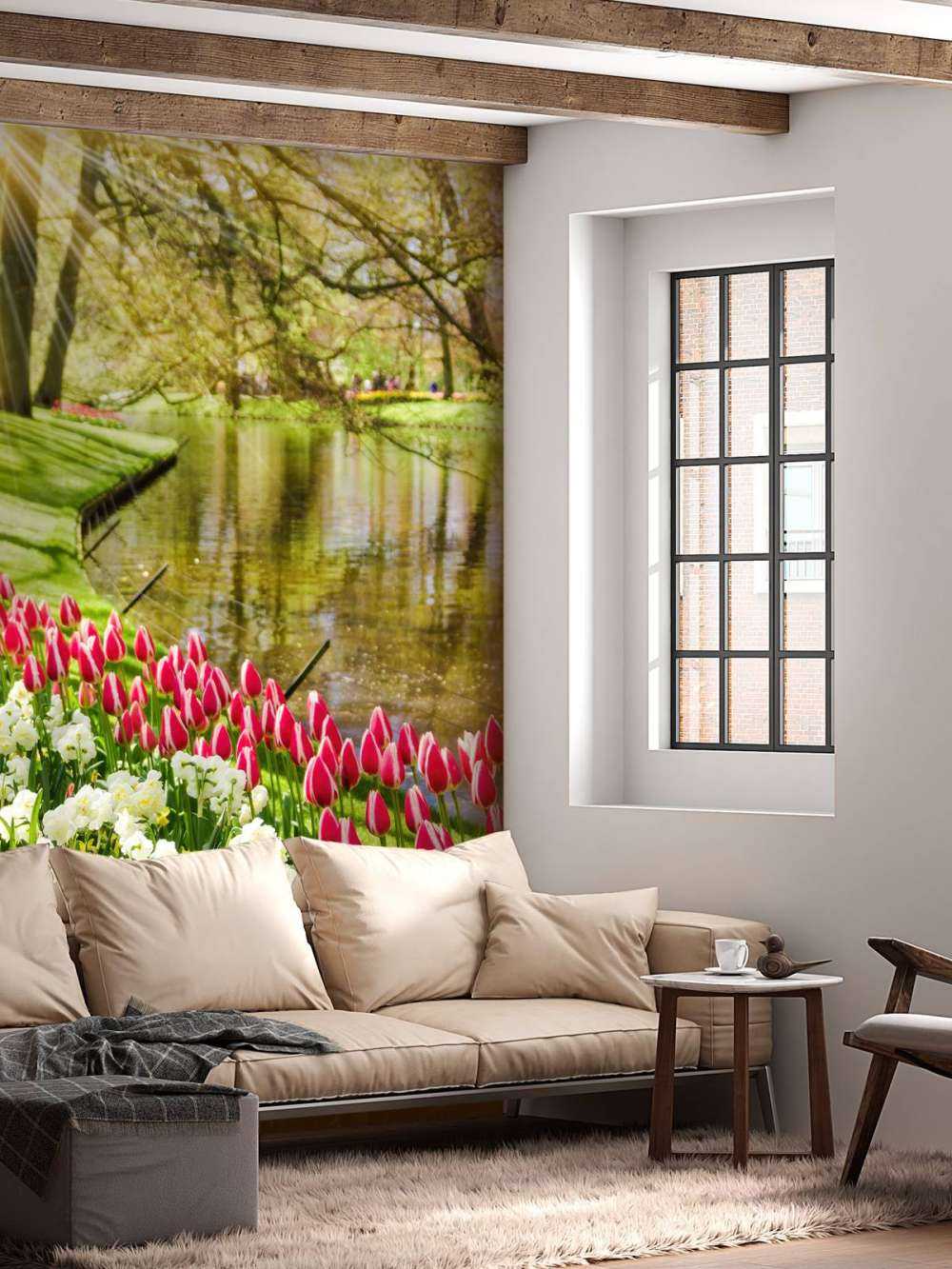 Kwiaty w słonecznym parku