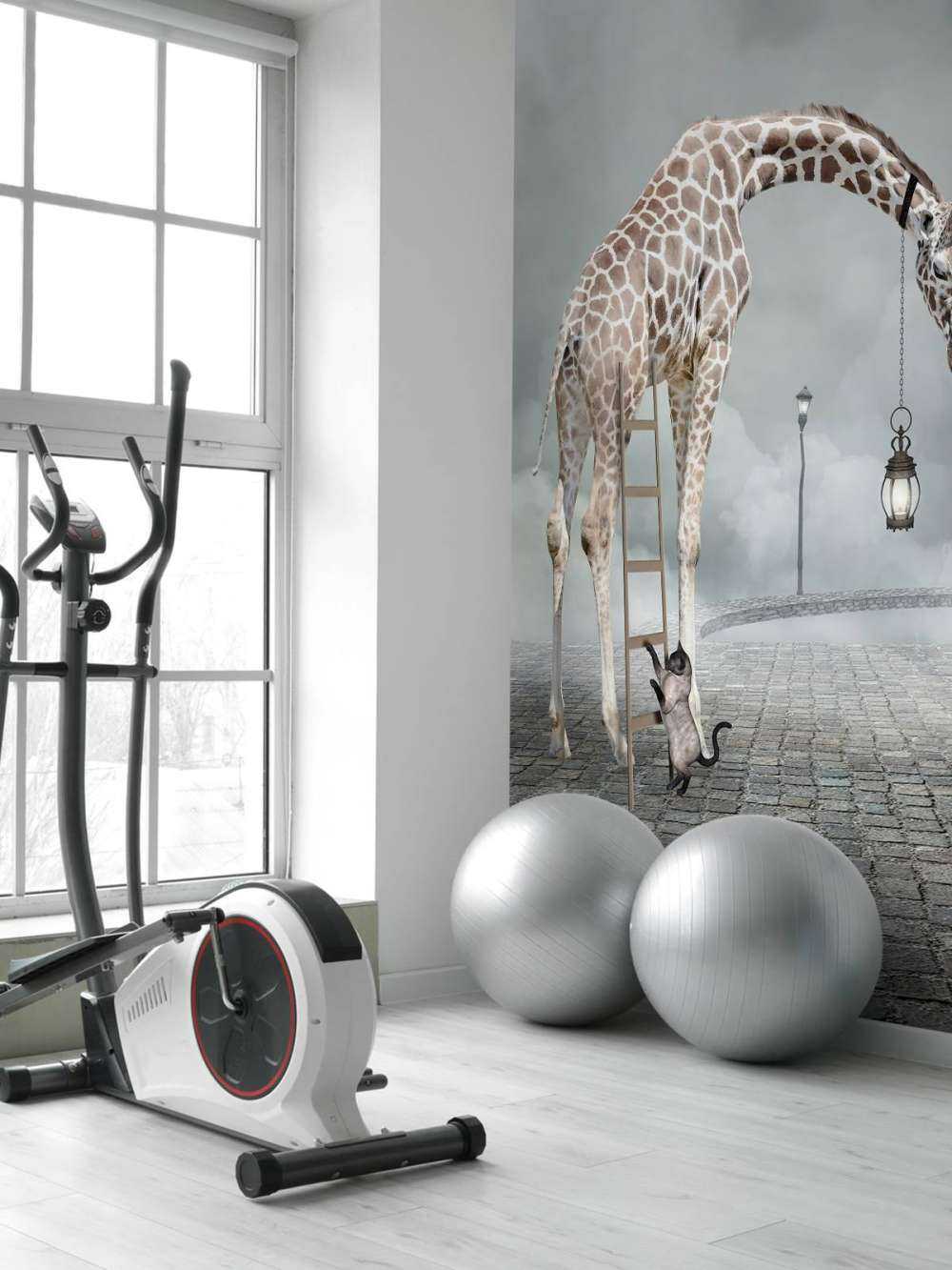 Fantastyczny krajobraz ze zwierzętami