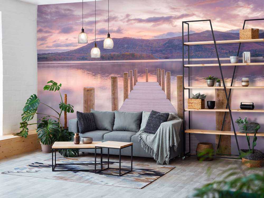 Nabrzeże zachodzie słońca