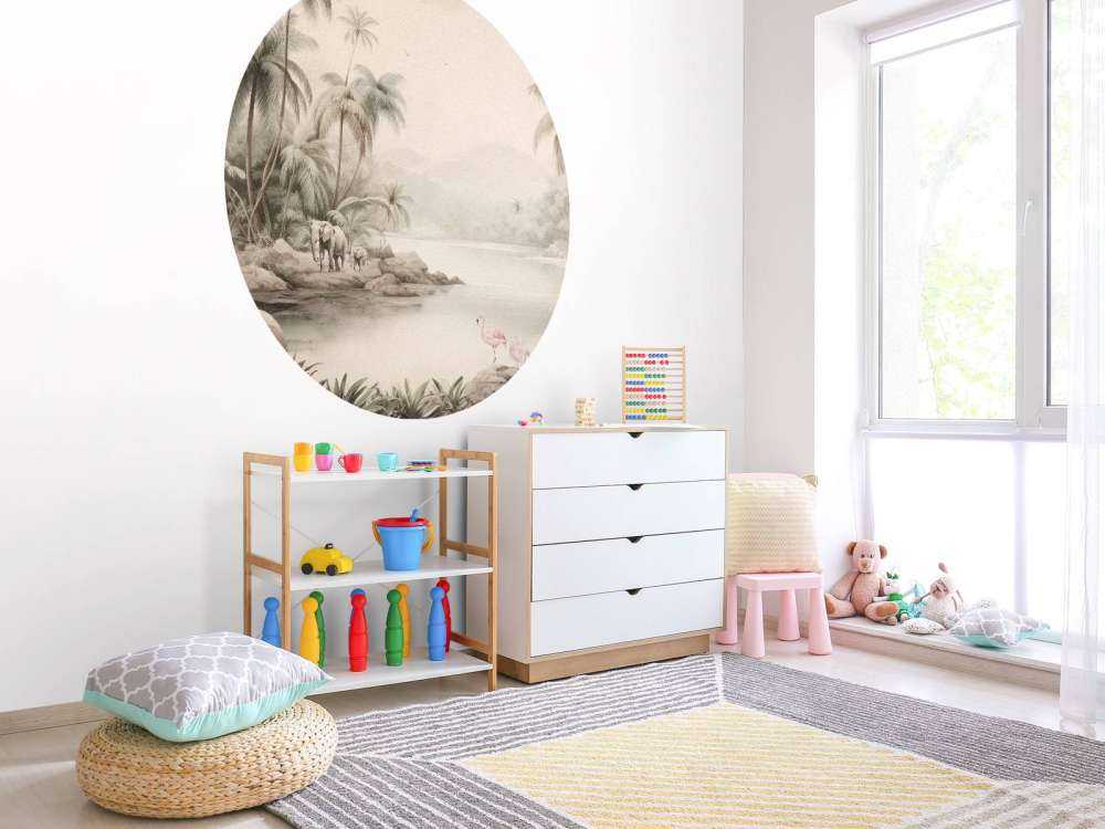 Krajobraz dżungli ze zwierzętami