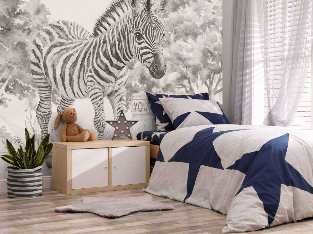 Młoda zebra na wolności beżowy