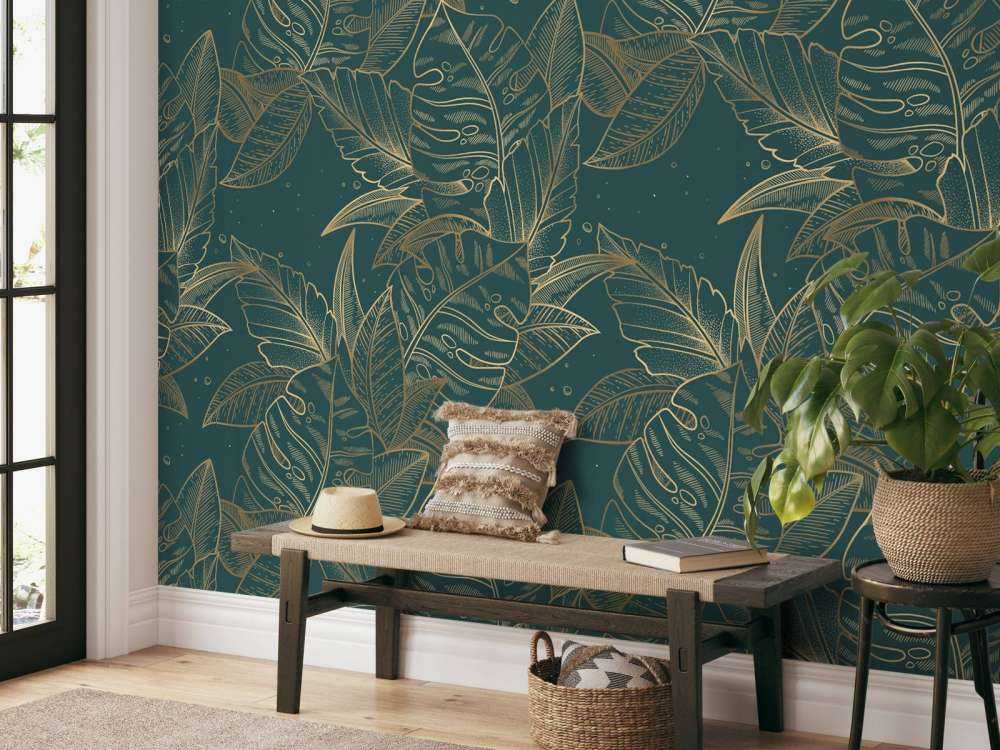 Monstera w kolorze petrol