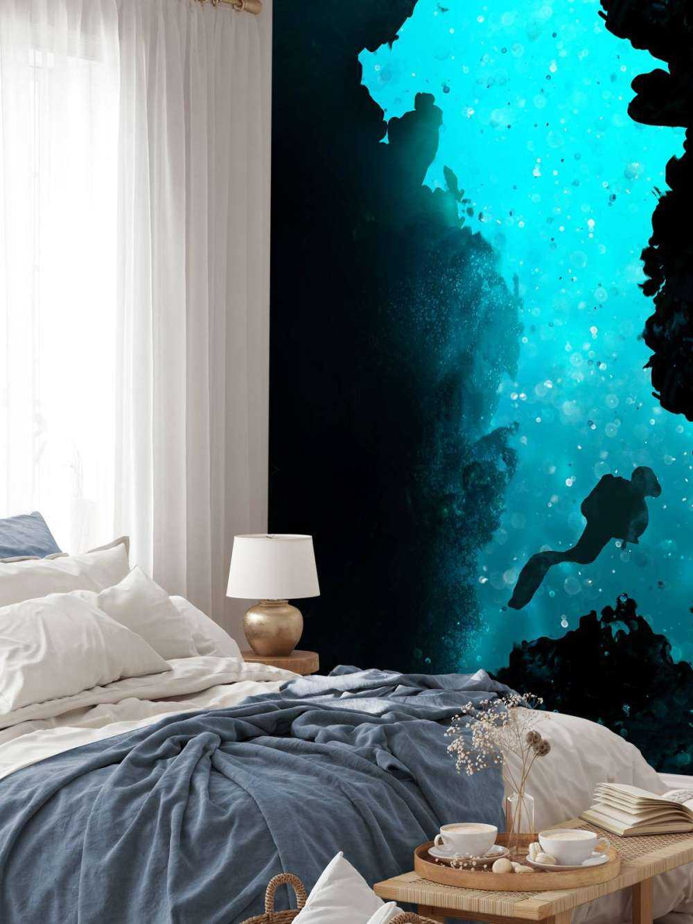 Płetwonurek w jaskini