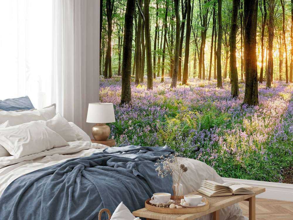 Leśna ścieżka o wschodzie słońca