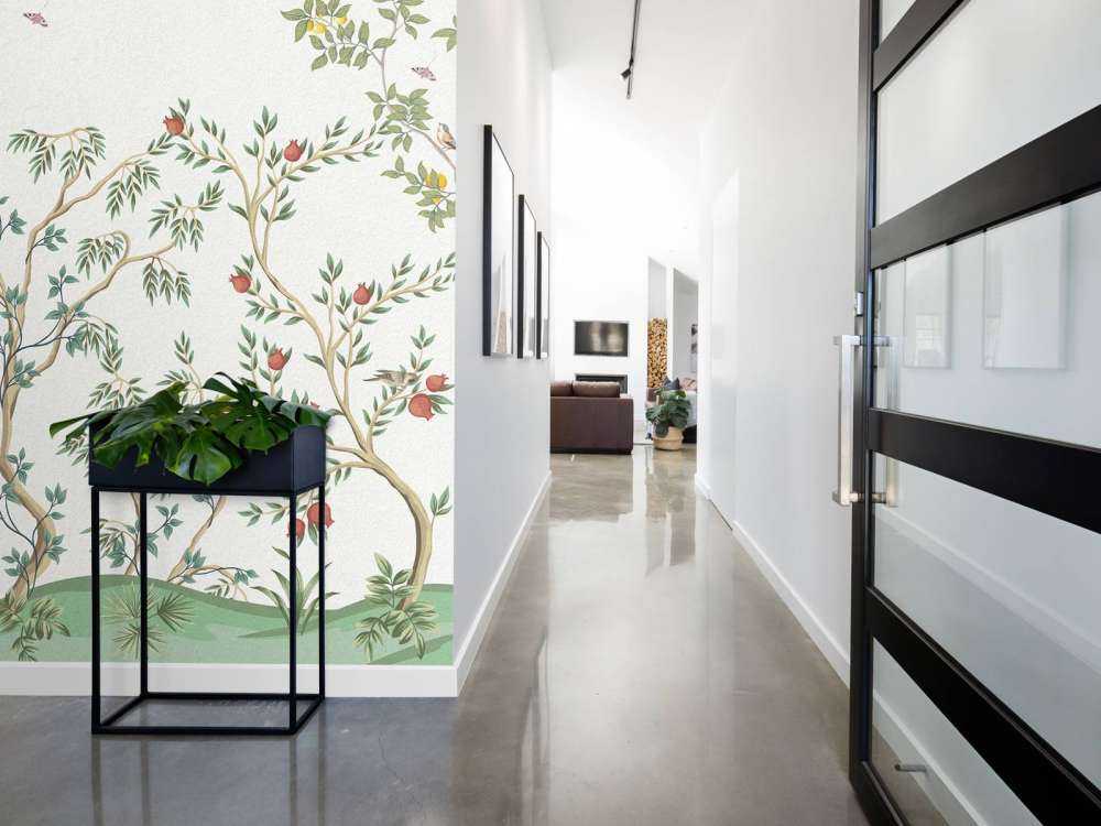 Krajobraz z drzewami owocowymi