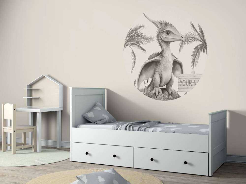 Młody pteranodon w beżowej dżungli