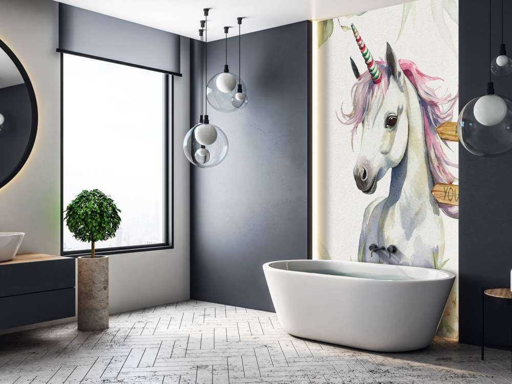 Mały jednorożec z roślinami