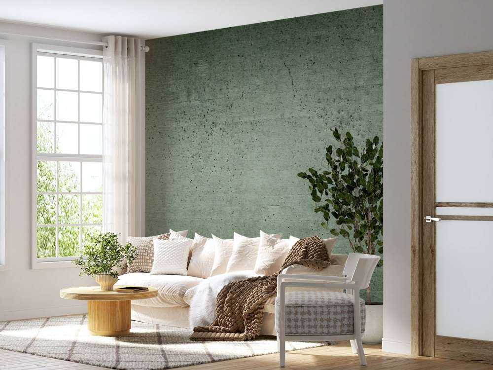 Zielona betonowa ściana