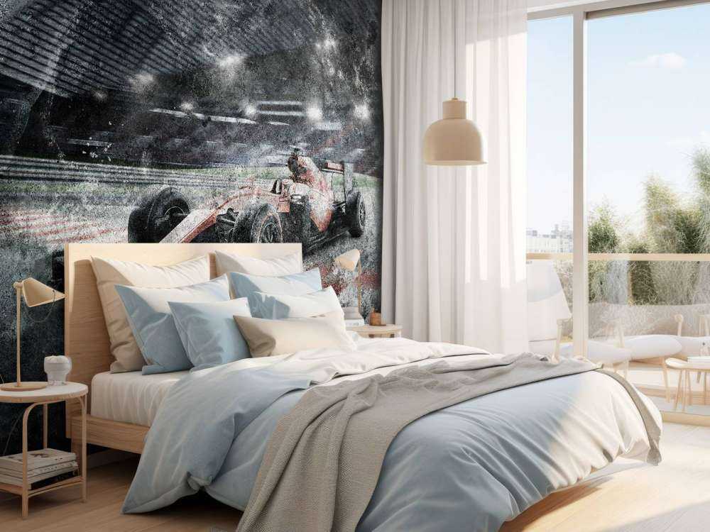 Samochód wyścigowy na stadionie