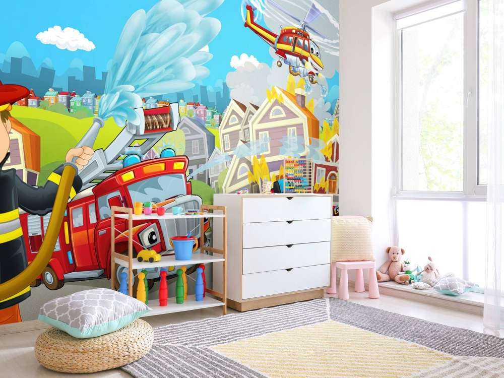 Straż pożarna w pokoju dziecięcym