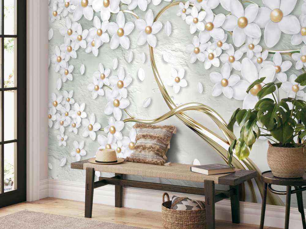 Złoto-białe kwiaty