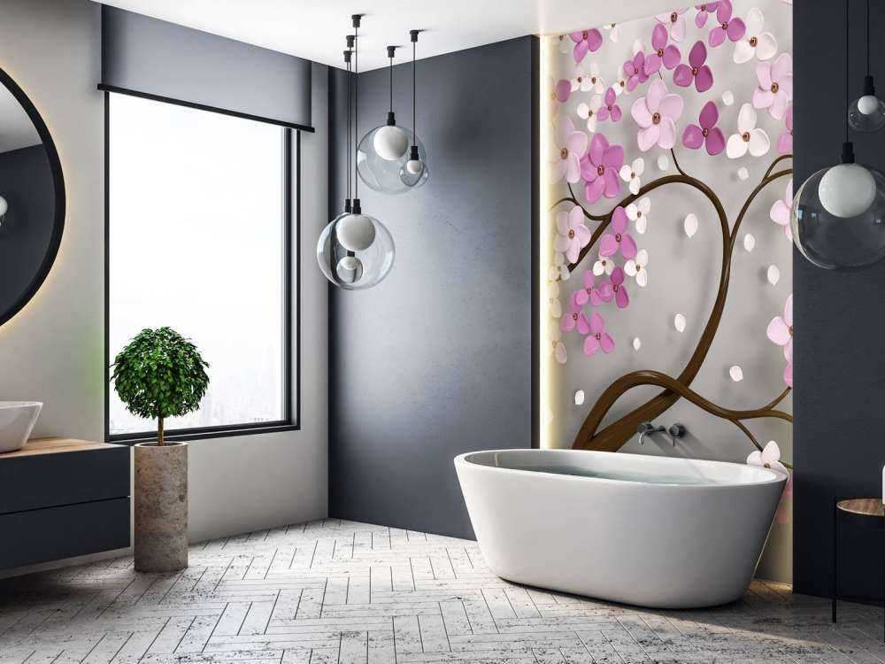 Drzewo z fioletowymi i białymi kwiatami