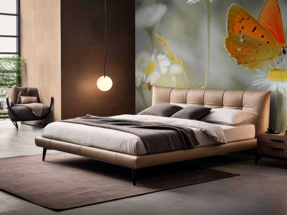 Stokrotki i pomarańczowy motyl