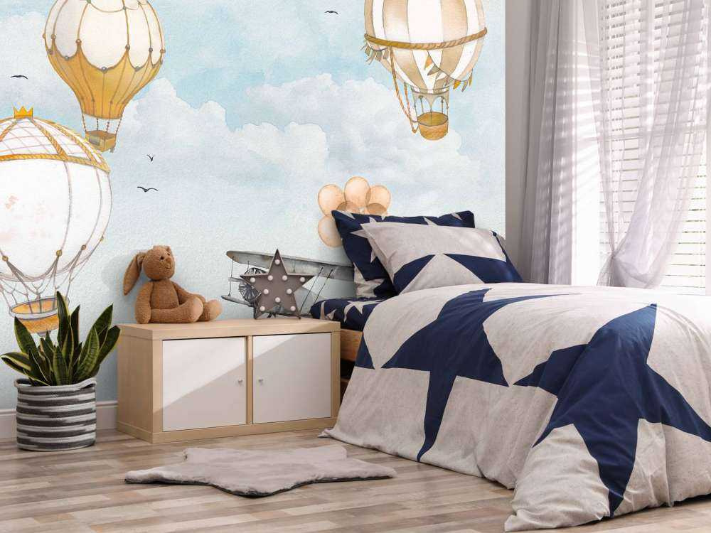 Balony na gorące powietrze akwarela