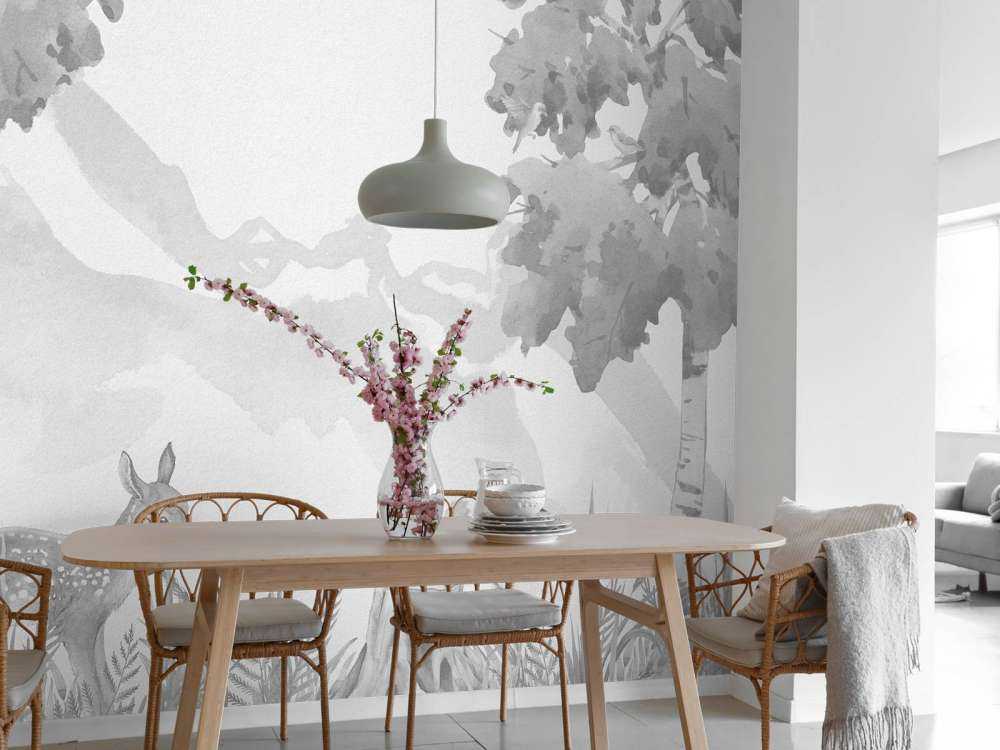 Jeleń w odcieniach szarości