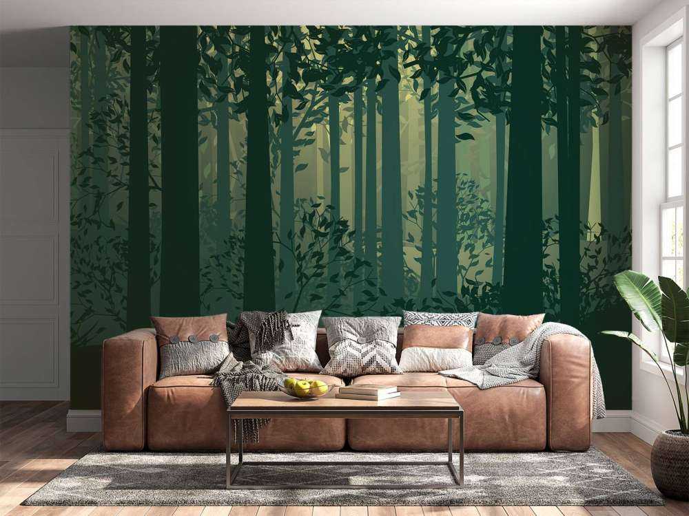 Abstrakcyjny krajobraz leśny