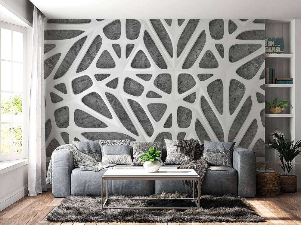 Biały wzór na betonie