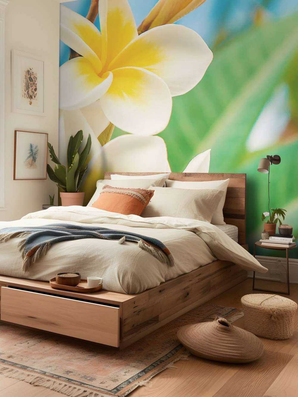 Biały Żółty Kwiat Plumerii