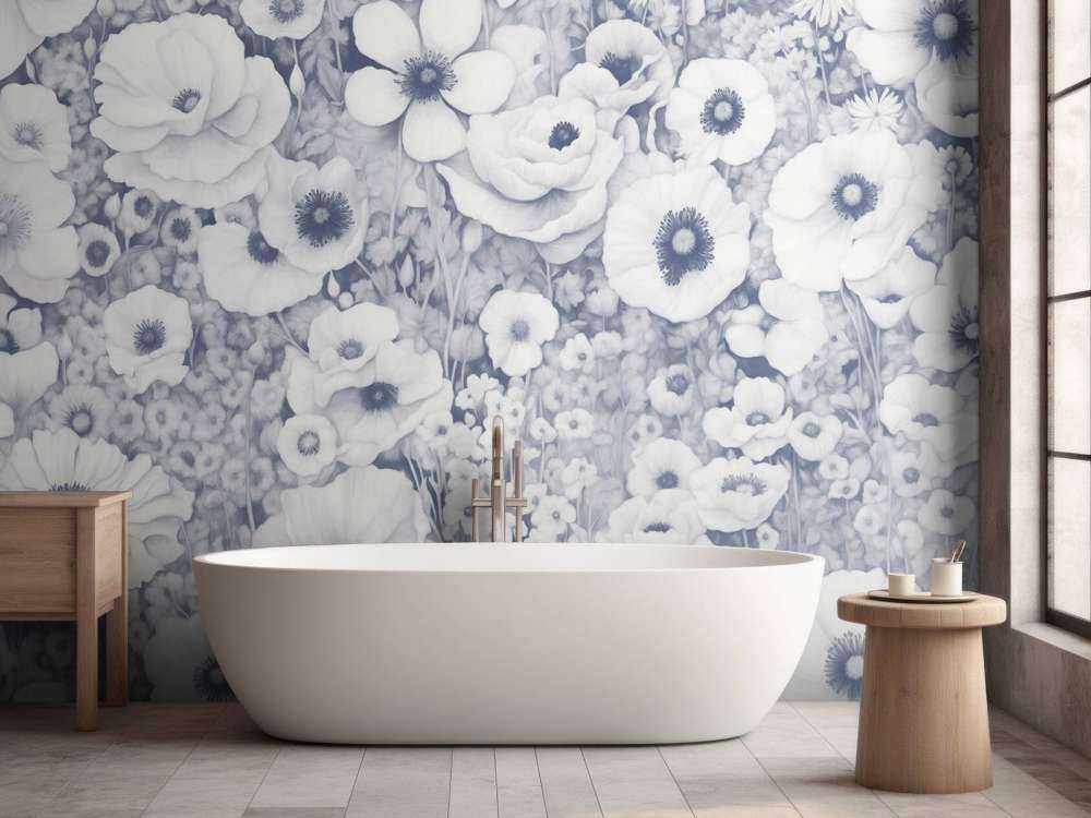 Poppy Tale Monochromatyczny Niebieski