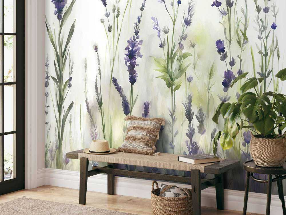 Lawendowa Polana Bezszwowy Stonowany Liliowy