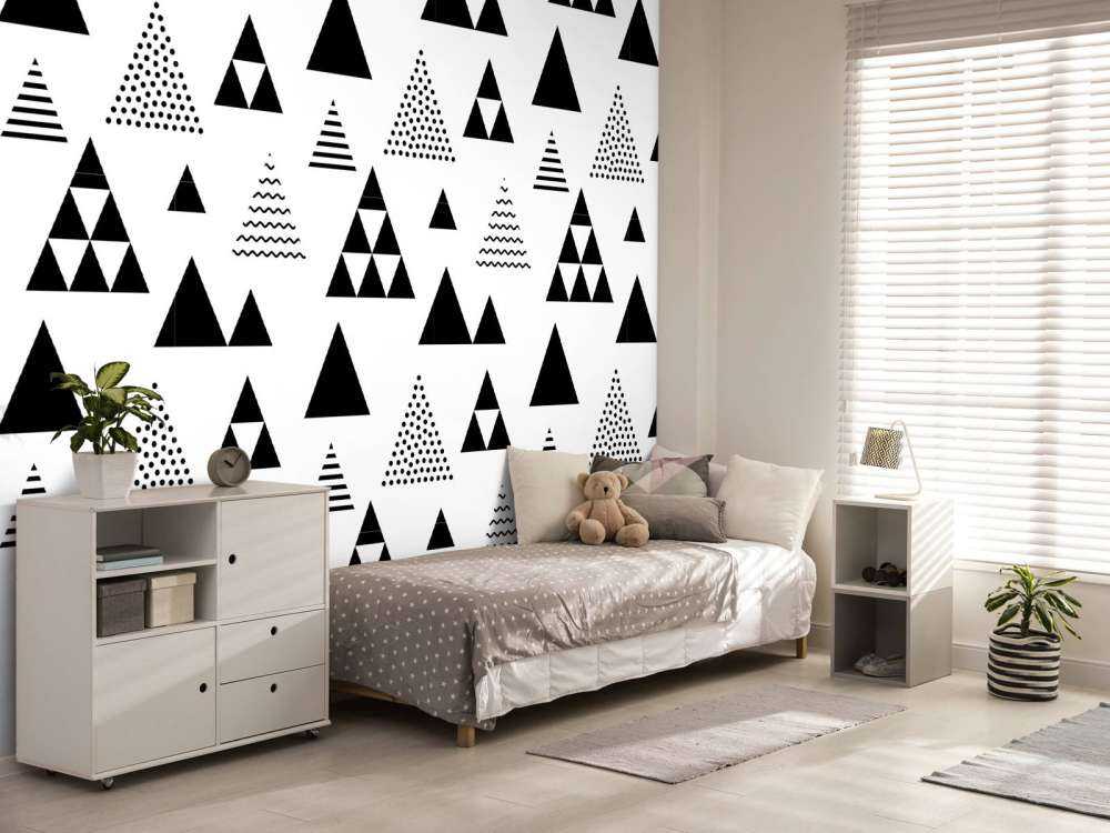 Trójkąty w kolorze czarnym i białym