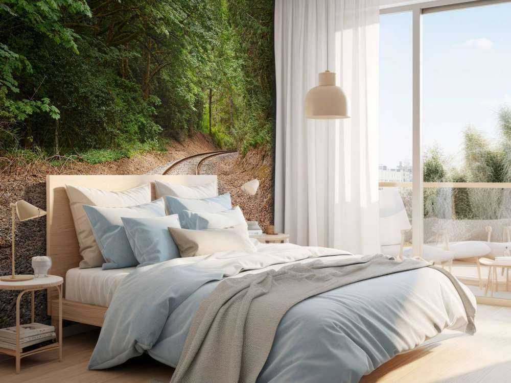 Linia kolejowa przez las