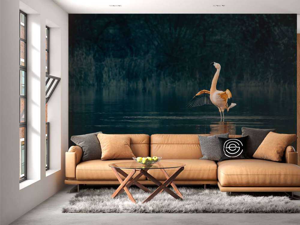 Flaming w opuszczonym jeziorze