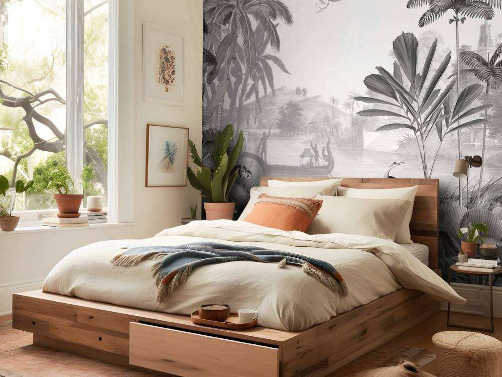 Leopard Landscape - Black and White