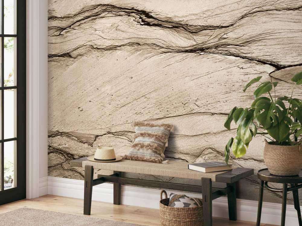 Falisty beżowy marmur