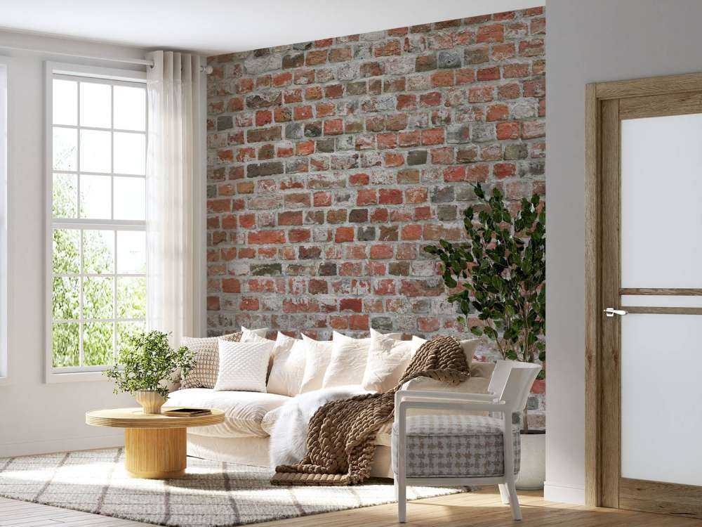 Odrestaurowana ściana z cegły