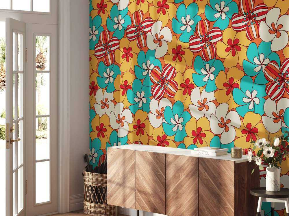 Kolorowe kwiaty w stylu vintage